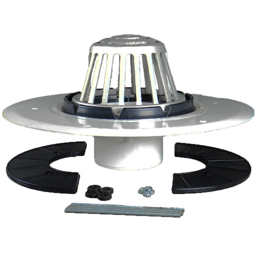 3" Roof Drain with Receiver Pan, UnderDeck Clamp & Aluminum Dome
