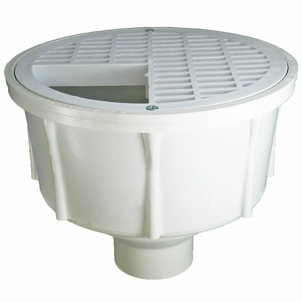 Thumbnail: 3" Round Floor Sink with Secondary Strainerwith Full Plastic Grate