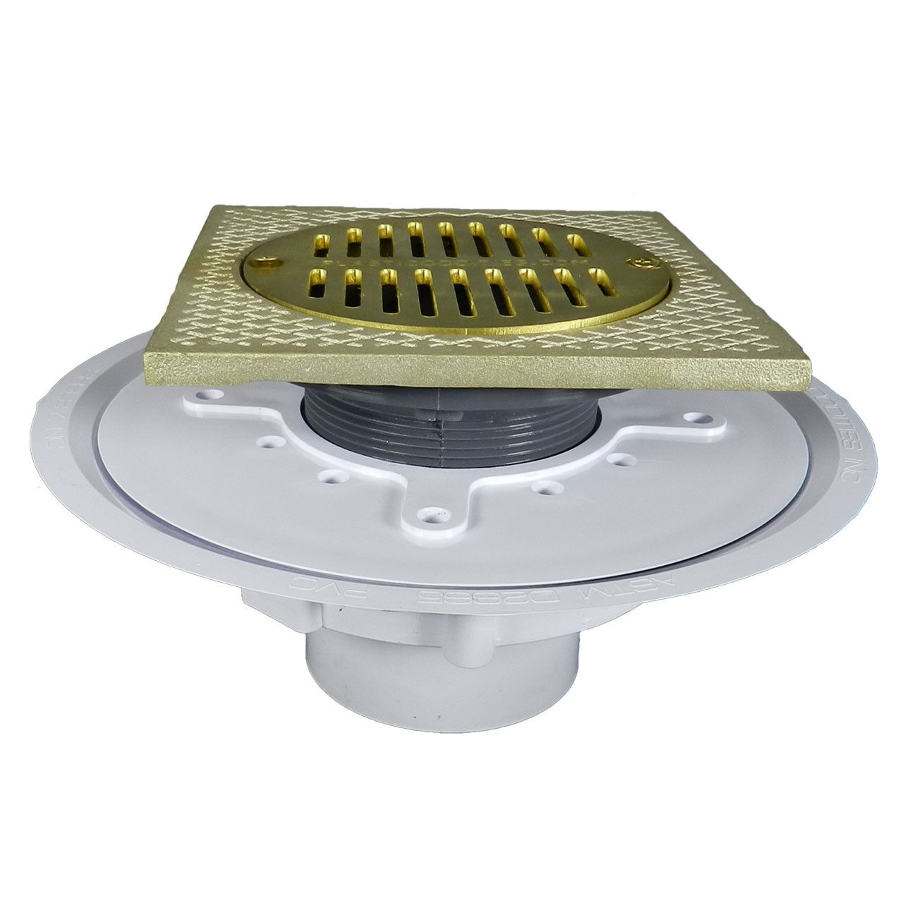 6" Over Pipe Fit Heavy Duty Adjustable Floor Drain with Square Ring with Antique