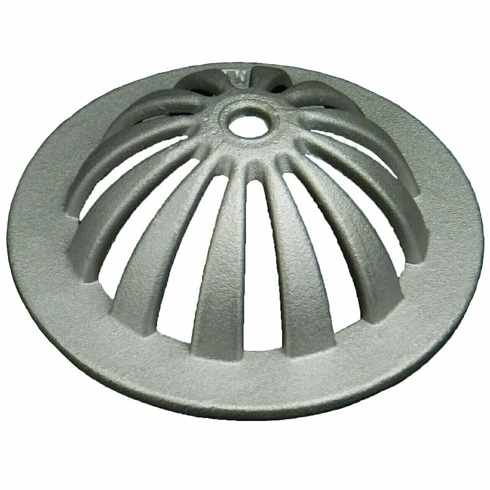 Thumbnail: 4" Floor Sink with Aluminum Beehive Strainer with Half Plastic Grate