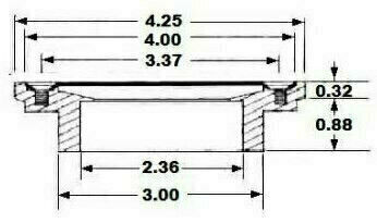 Thumbnail: 2"x3" Pipe Fit General Purpose Drain with Stamped Polished Brass Strainer