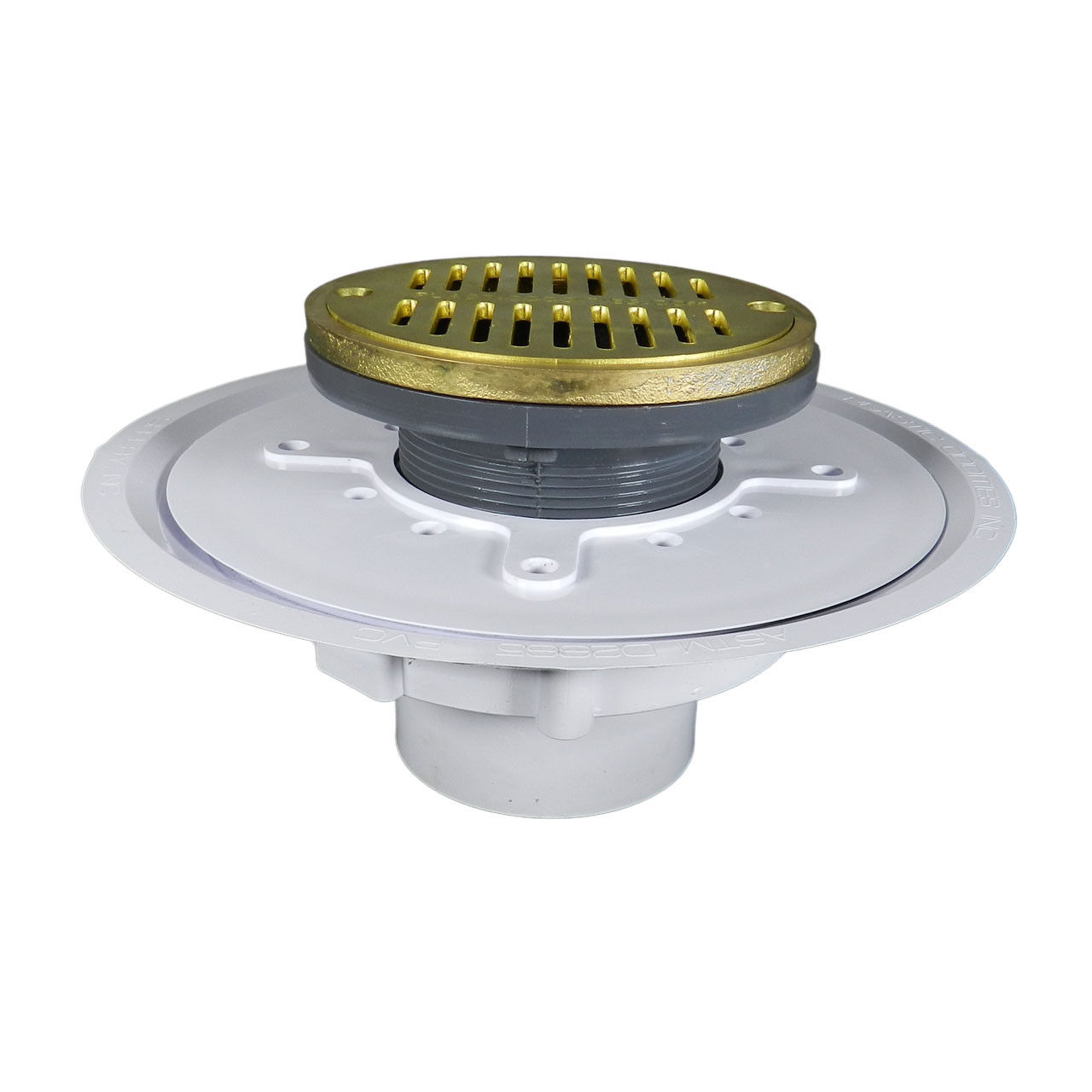 3" Over Pipe Fit Heavy Duty Adjustable Floor Drain with Round Ring with Cast Bra