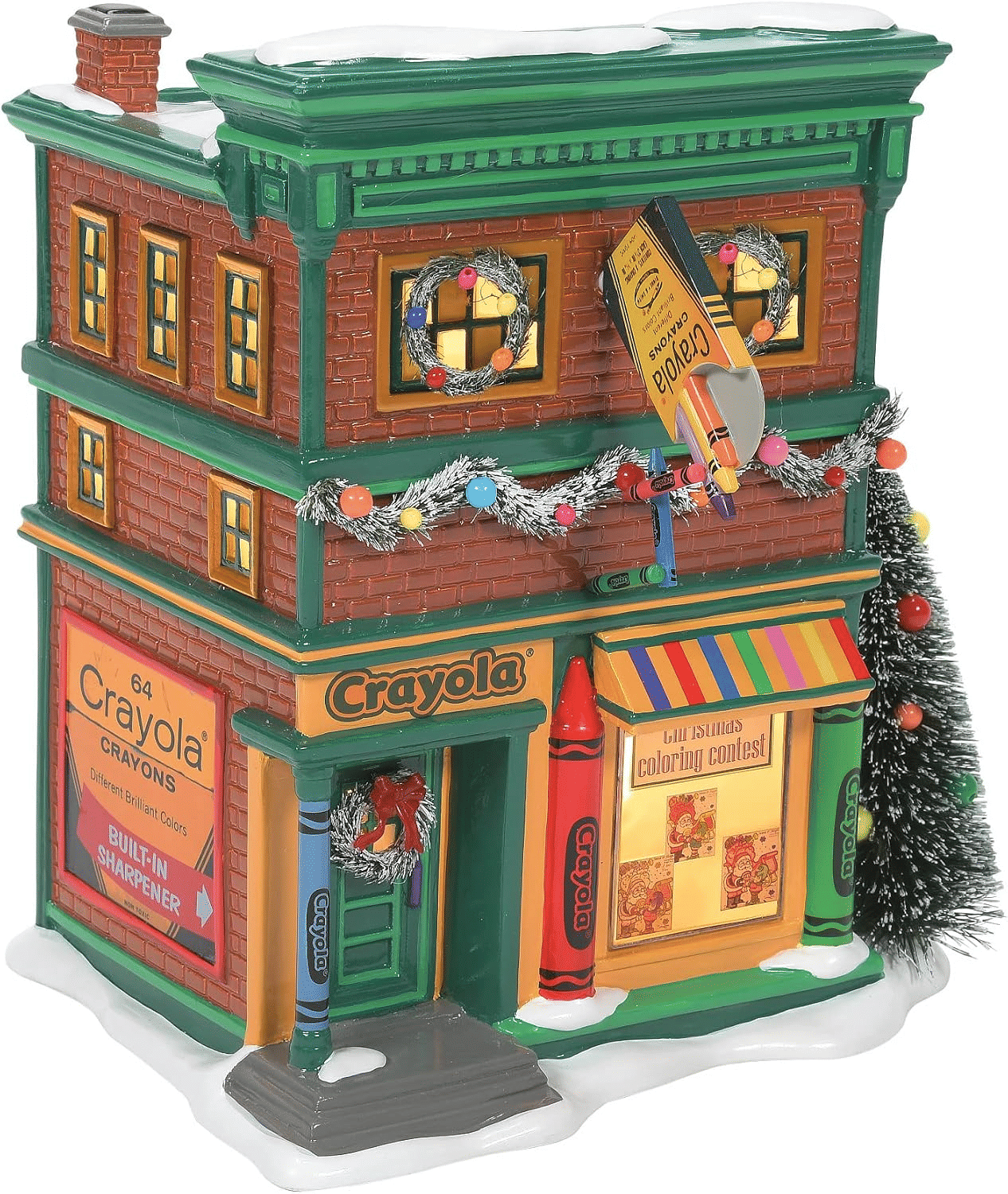 Dept. 56 Snow Village Crayola Crayon Store Lit Building, 8.11 Inch, Multic