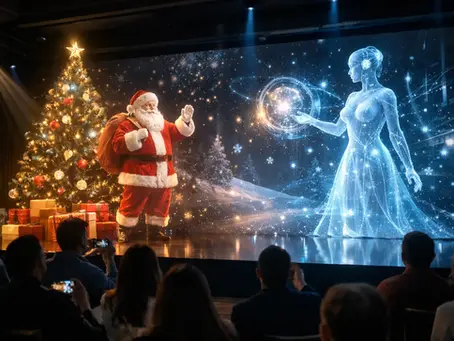 Holografia para Natal com IA em eventos