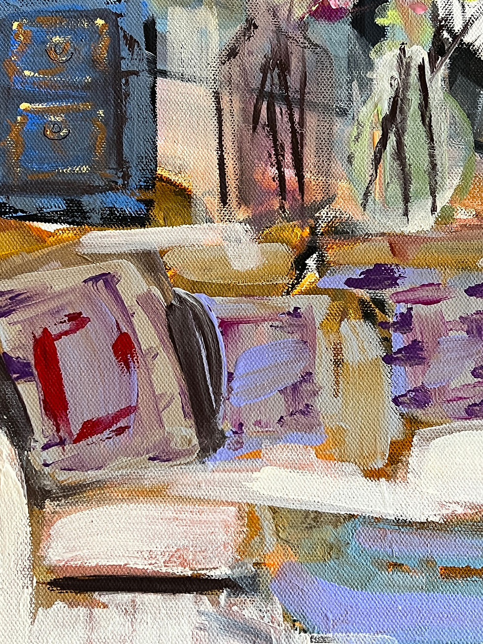 Thumbnail: Original Painting on Stretched Canvas The White Sofa
