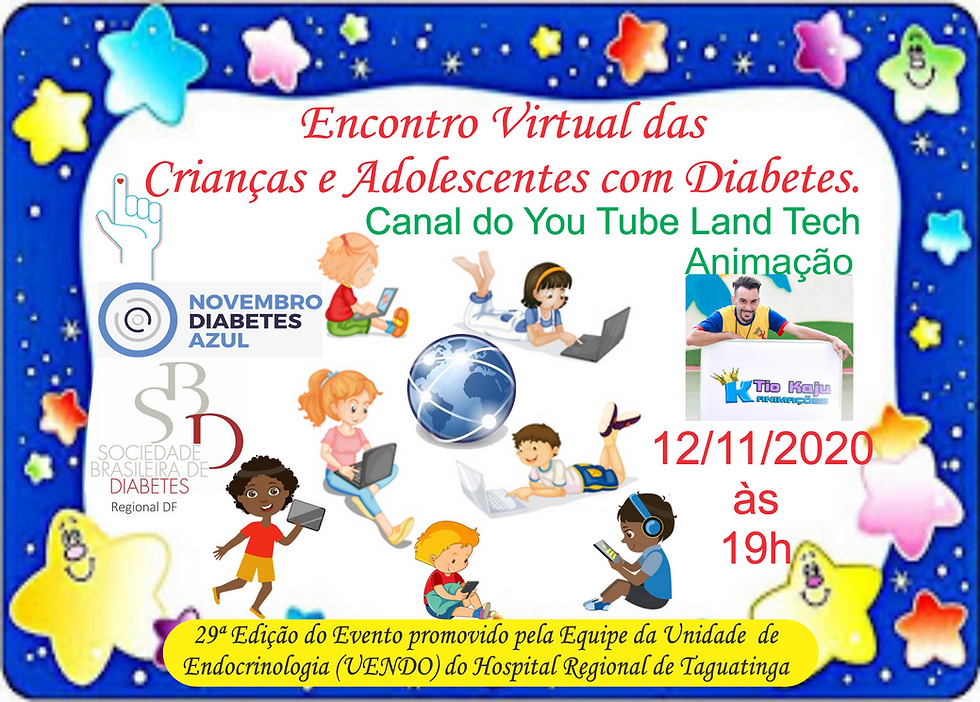 Encontro virtual das crianças e adolescentes.
