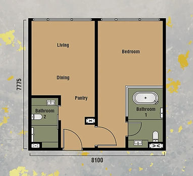 Type B 678 sf Branniganz Suites