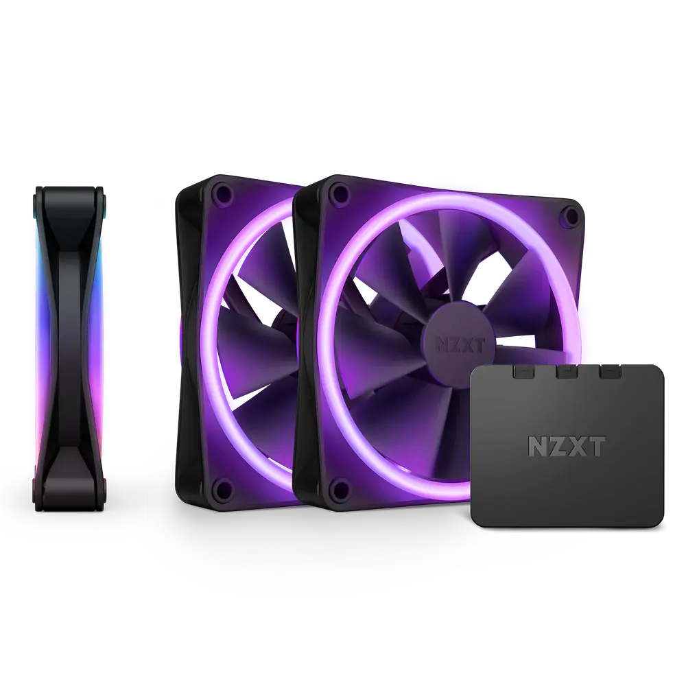 NZXT F120 RGB TRIPLE KIT - BLACK (INCLUDES CONTROLLER HUB)