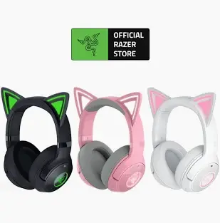 Thumbnail: RAZER KRAKEN KITTY V2 BT RGB WIRELESS GAMING HEADSET WITH KITTY EARS BLACK