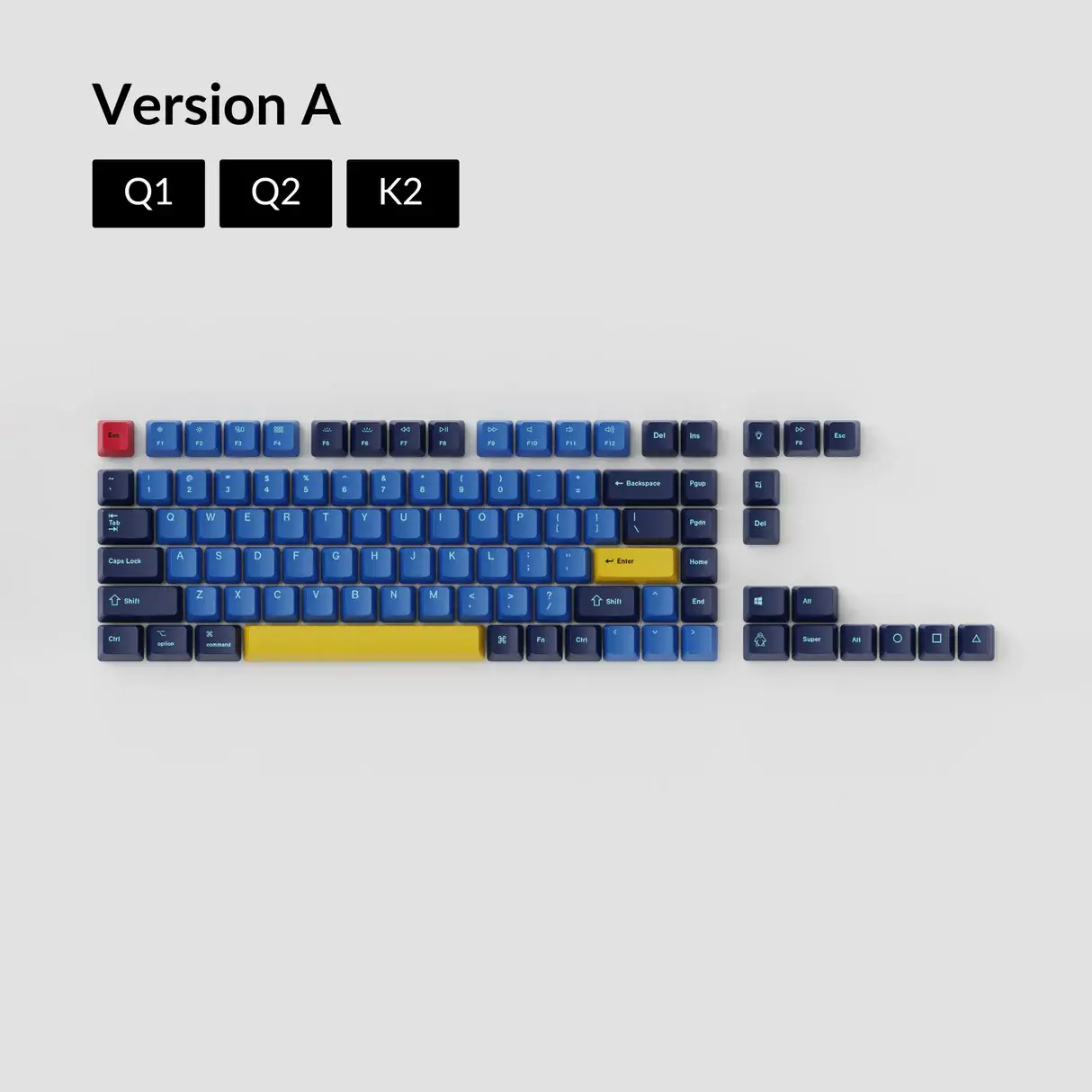 KEYCHRON OEM DYE-SUB PBT KEYCAP SET - BEACH - VERSION A 75%