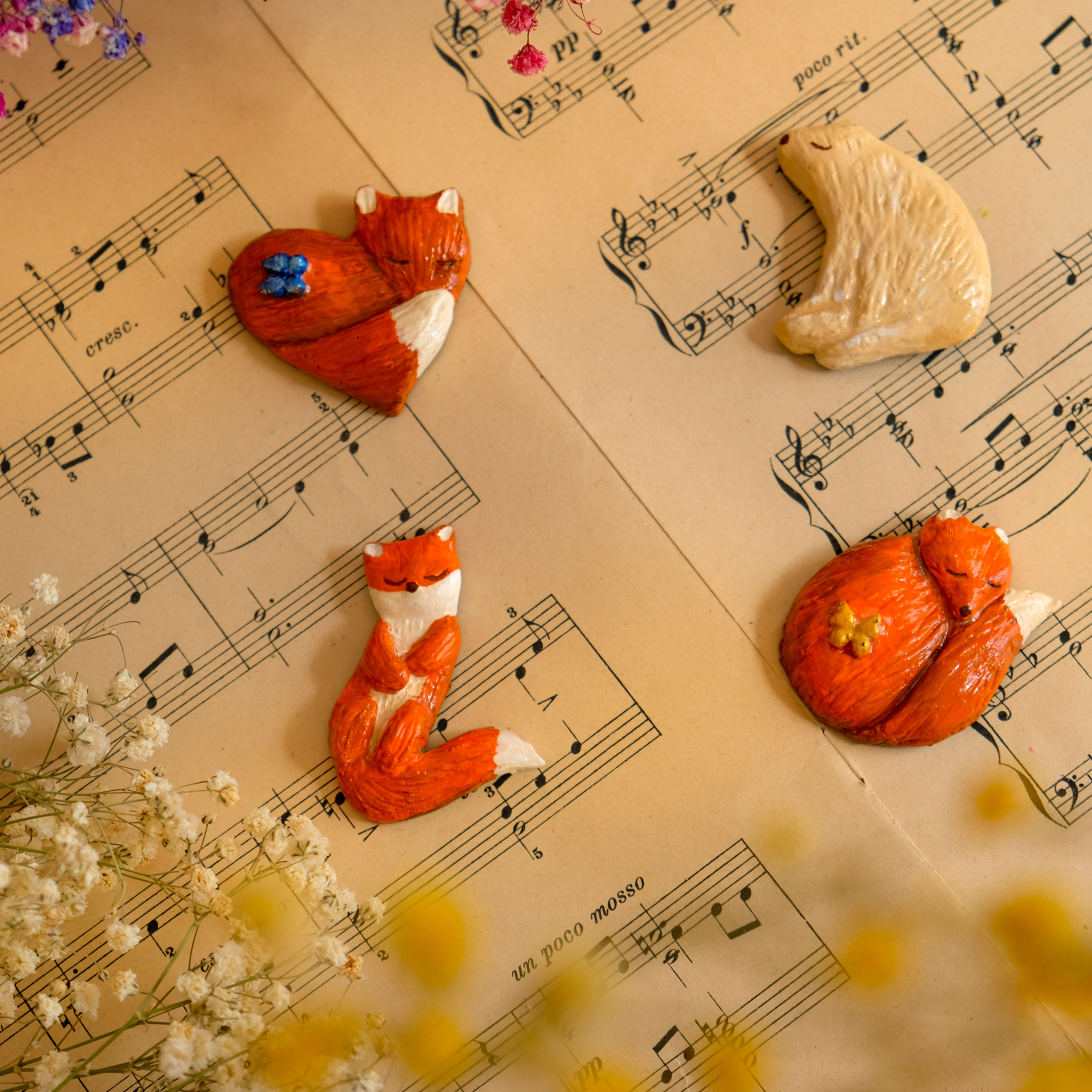 Forest Friends Clay Magnets