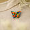 Thumbnail: Dark Butterfly with Flowers Handmade Pin