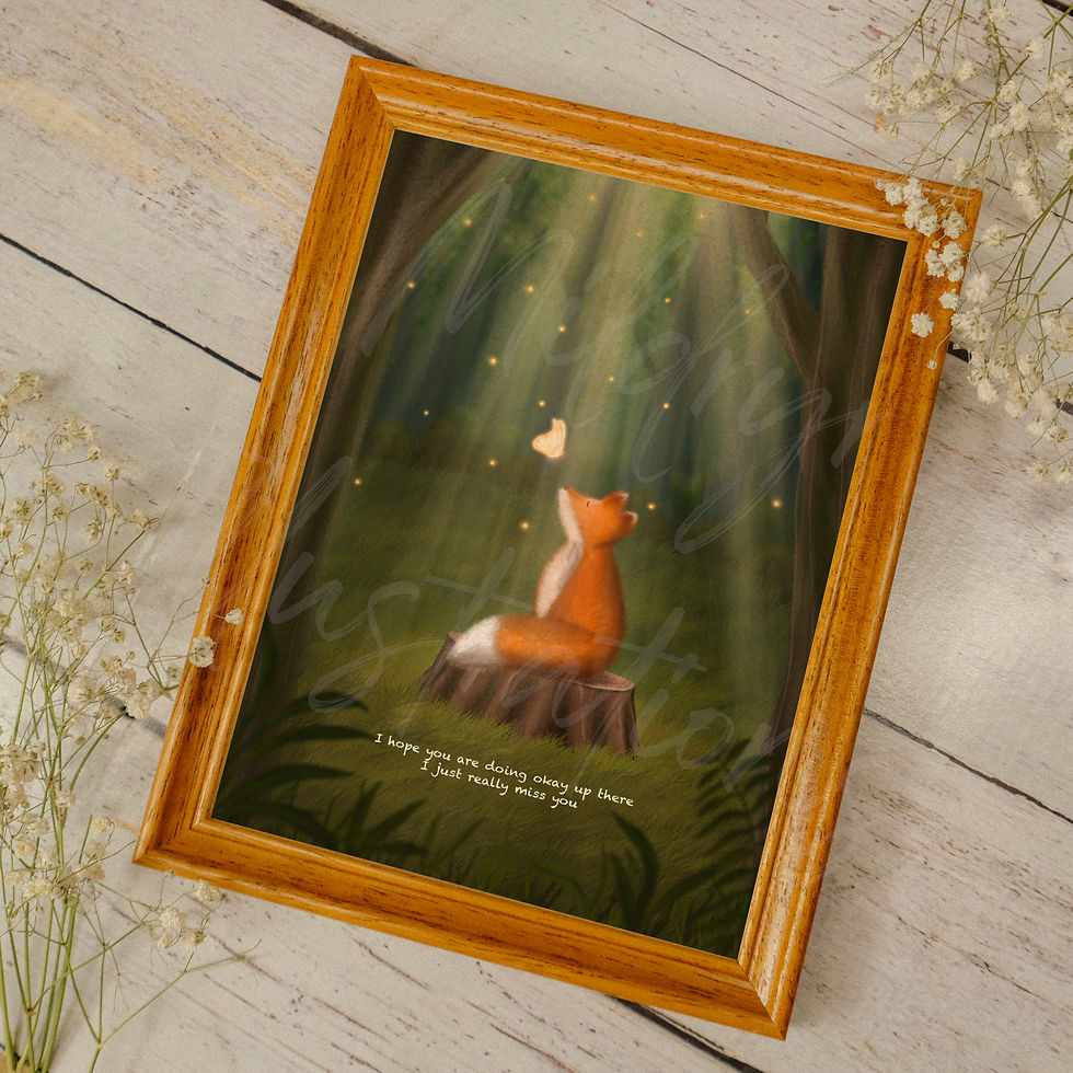Thumbnail: Art Print of a Fox with a Butterfly