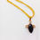 Thumbnail: Black crystal oval pendant w/h 18k gold necklace