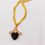Thumbnail: Black crystal heart pendant w/h 18k gold necklace
