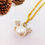 Thumbnail: Pearl crab pendant 18k gold necklace