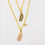 Thumbnail: Black & Pink color gold leaf pendant 18k necklace