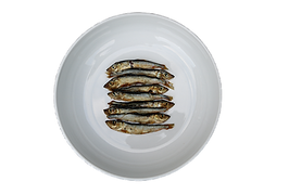 Small fried fish on a plate