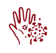 Red handprint design element