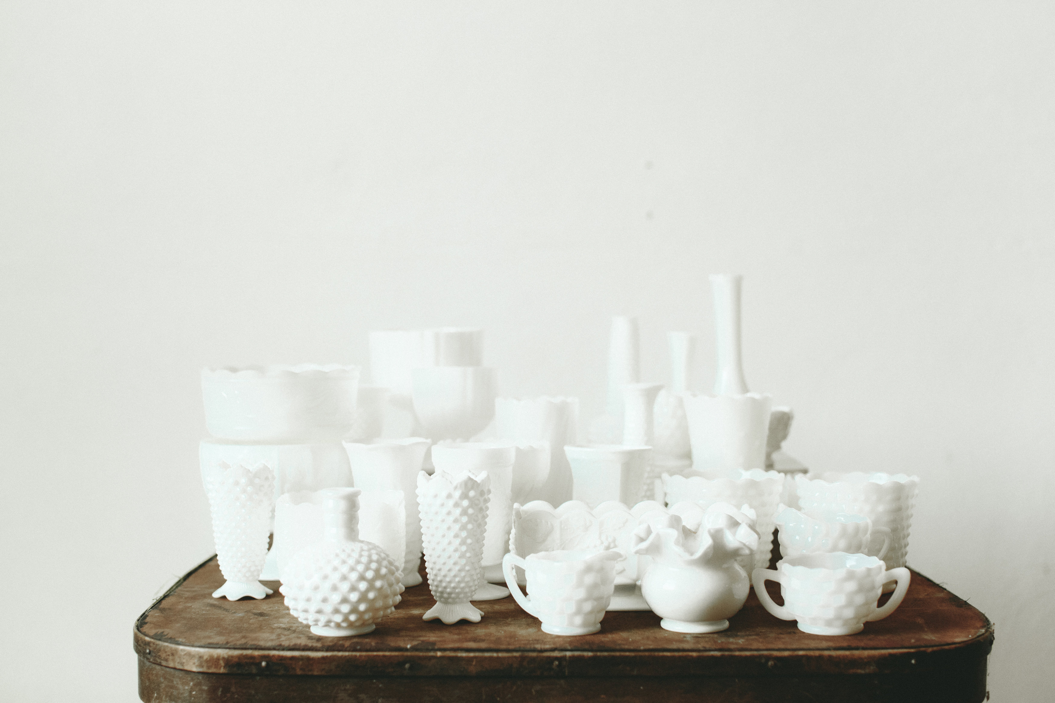 MILK GLASS VESSELS