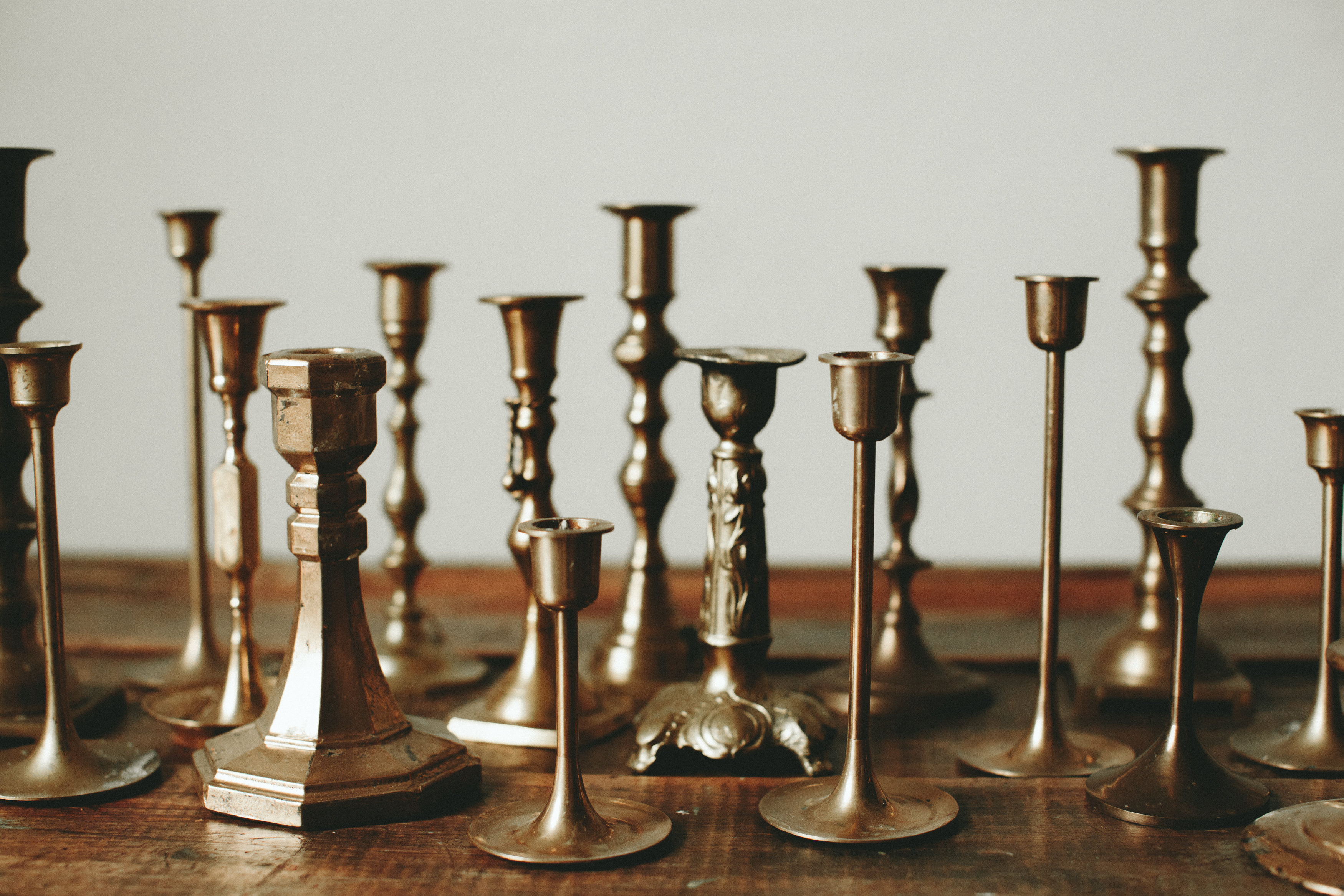 BRASS CANDLESTICK HOLDERS