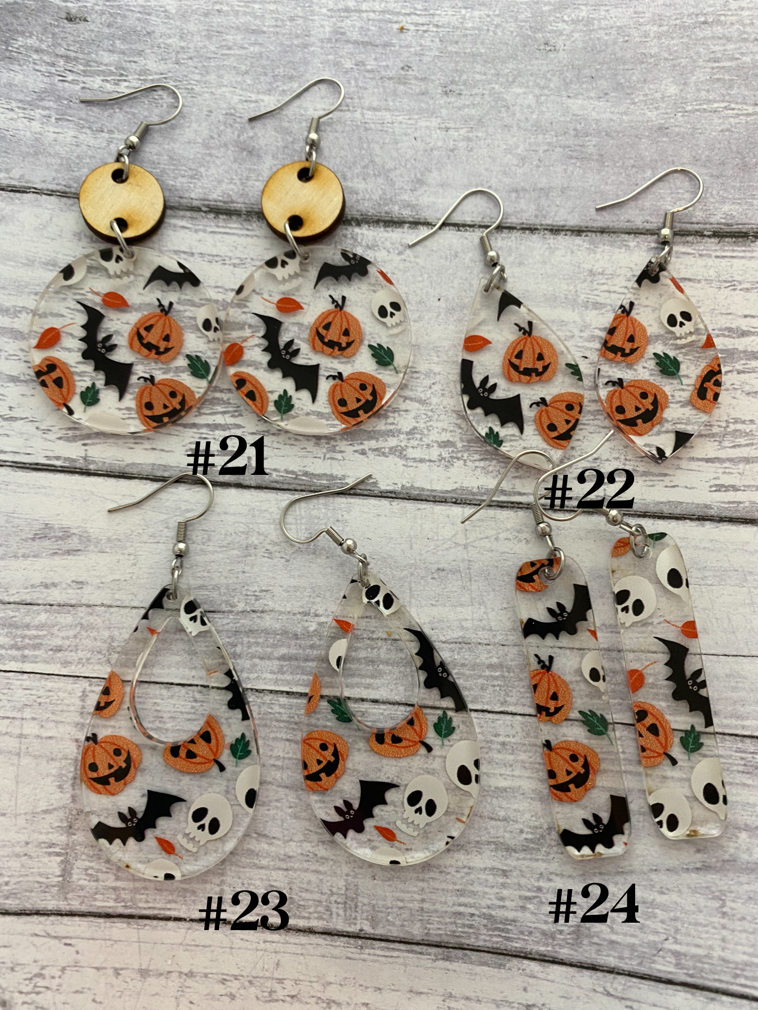 Clear Halloween Earrings