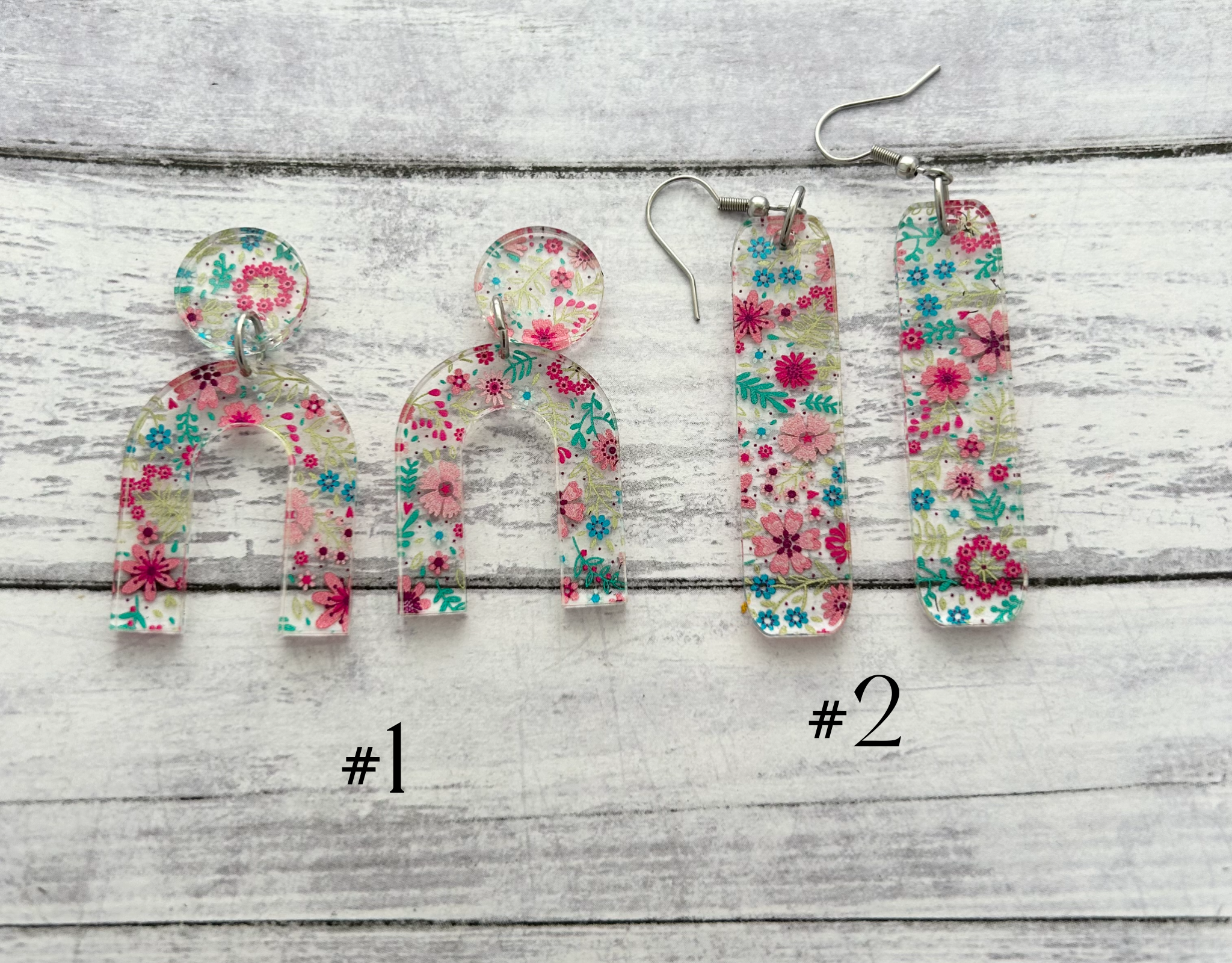 Clear Floral Acrylic