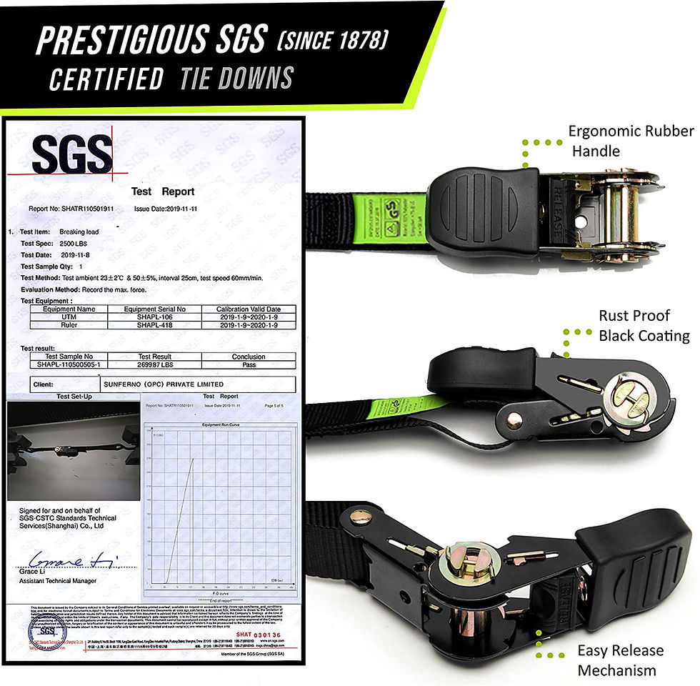 Thumbnail: Sunferno Ratchet Straps Tie Down 2500Lbs