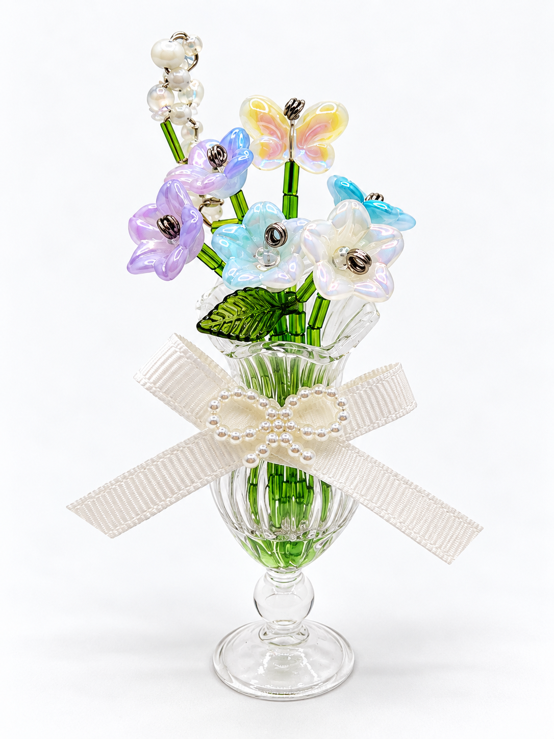 Rainbow Butterfly Pedestal Mini Vase