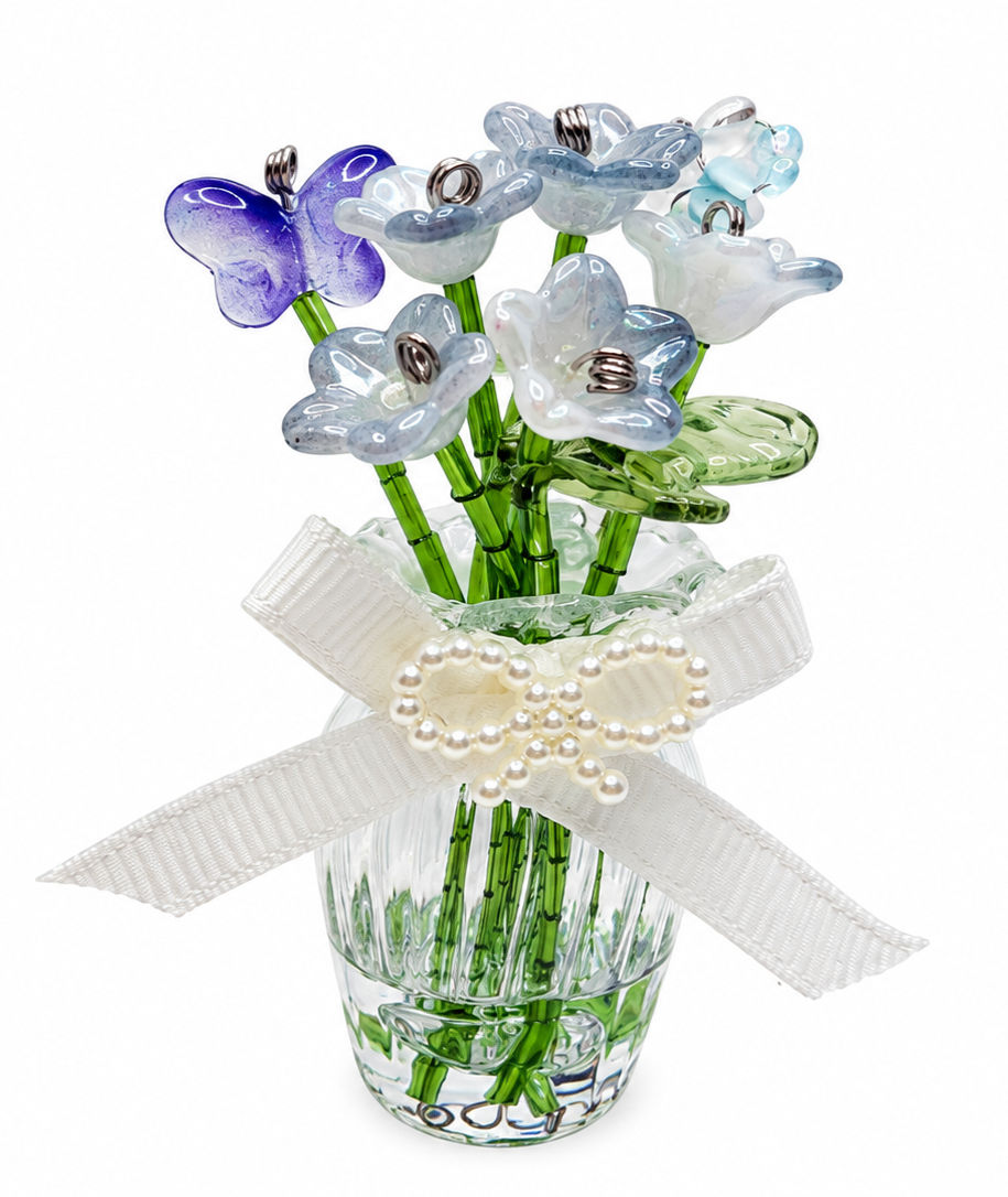 Blue Mist Butterfly Mini Vase