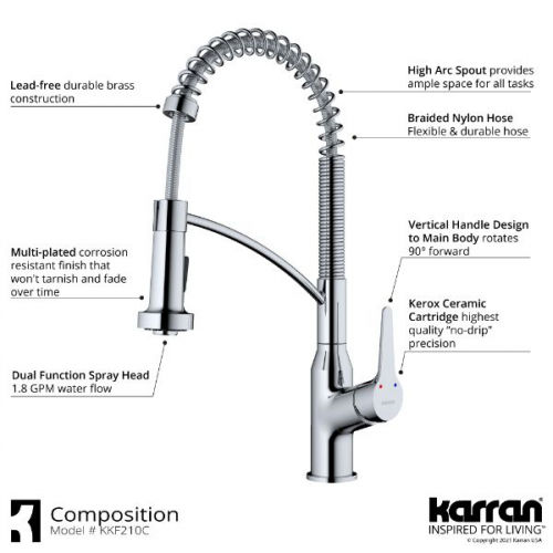 Thumbnail: Scottsdale Single-Handle Pull-Down Sprayer Commercial Style Kitchen Faucet