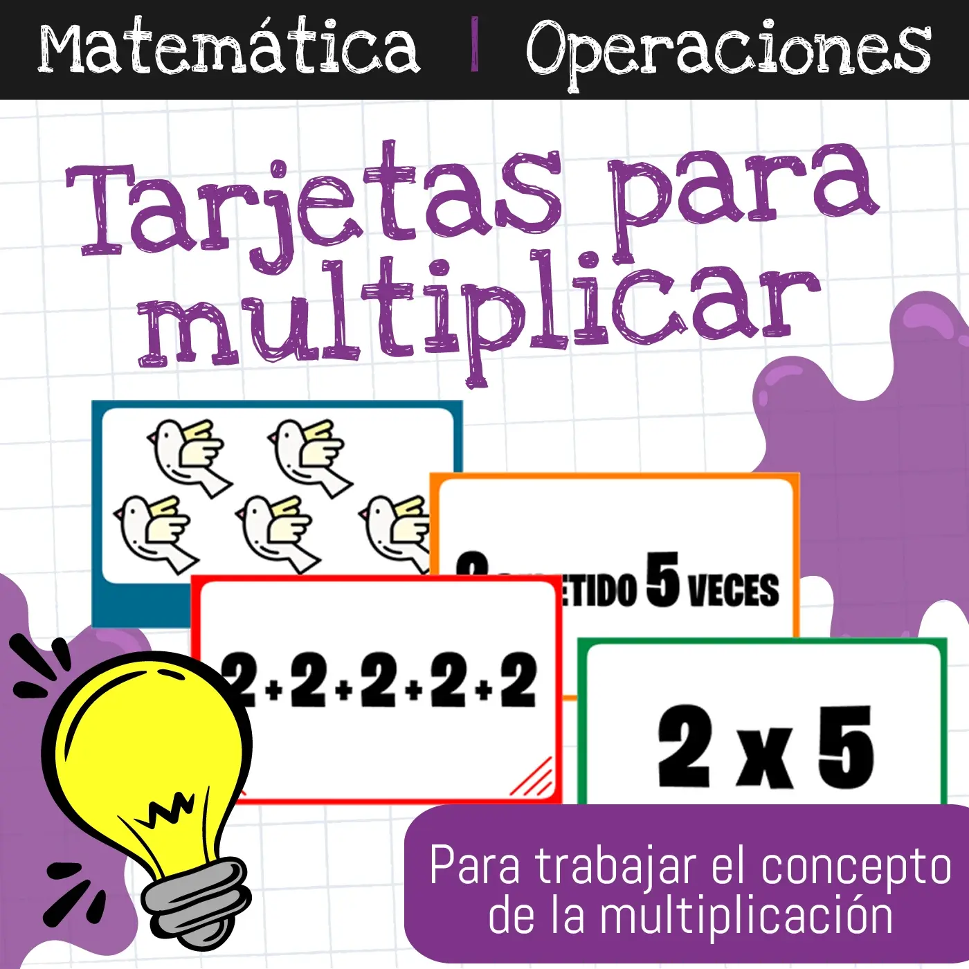 Tarjetas concepto multiplicación