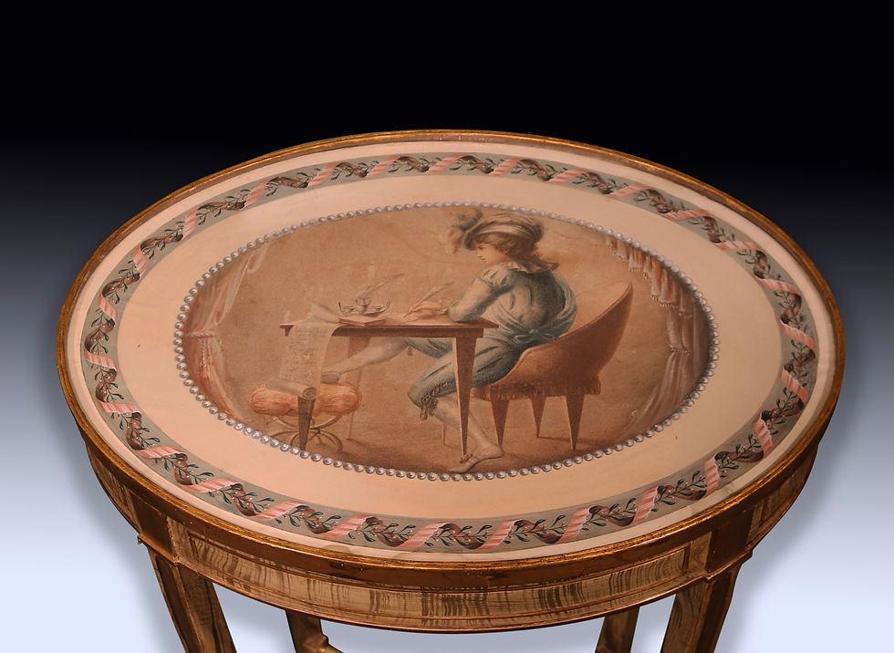 Thumbnail: A pair of oval topped occasional tables