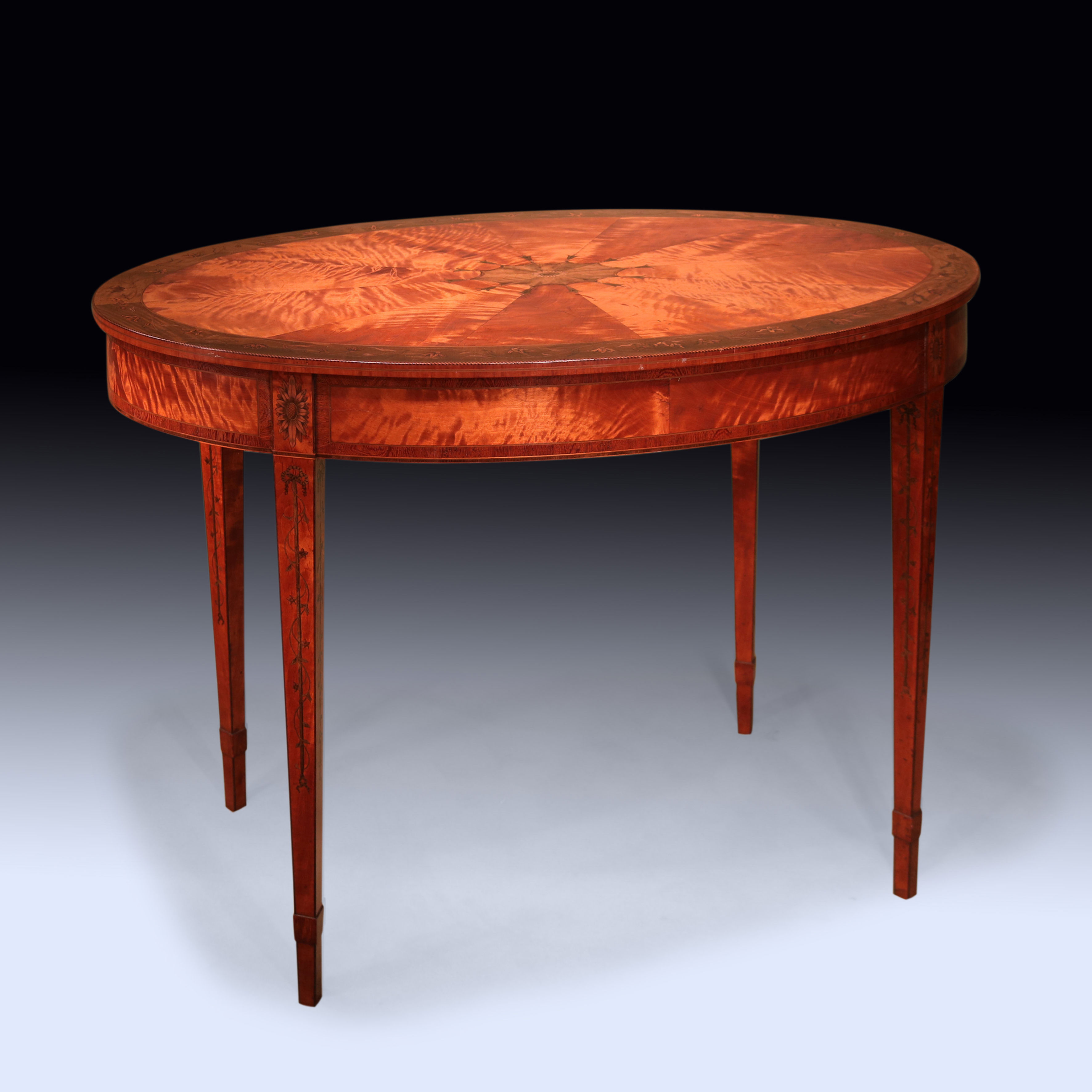 Antique 19th century satinwood oval occasional table