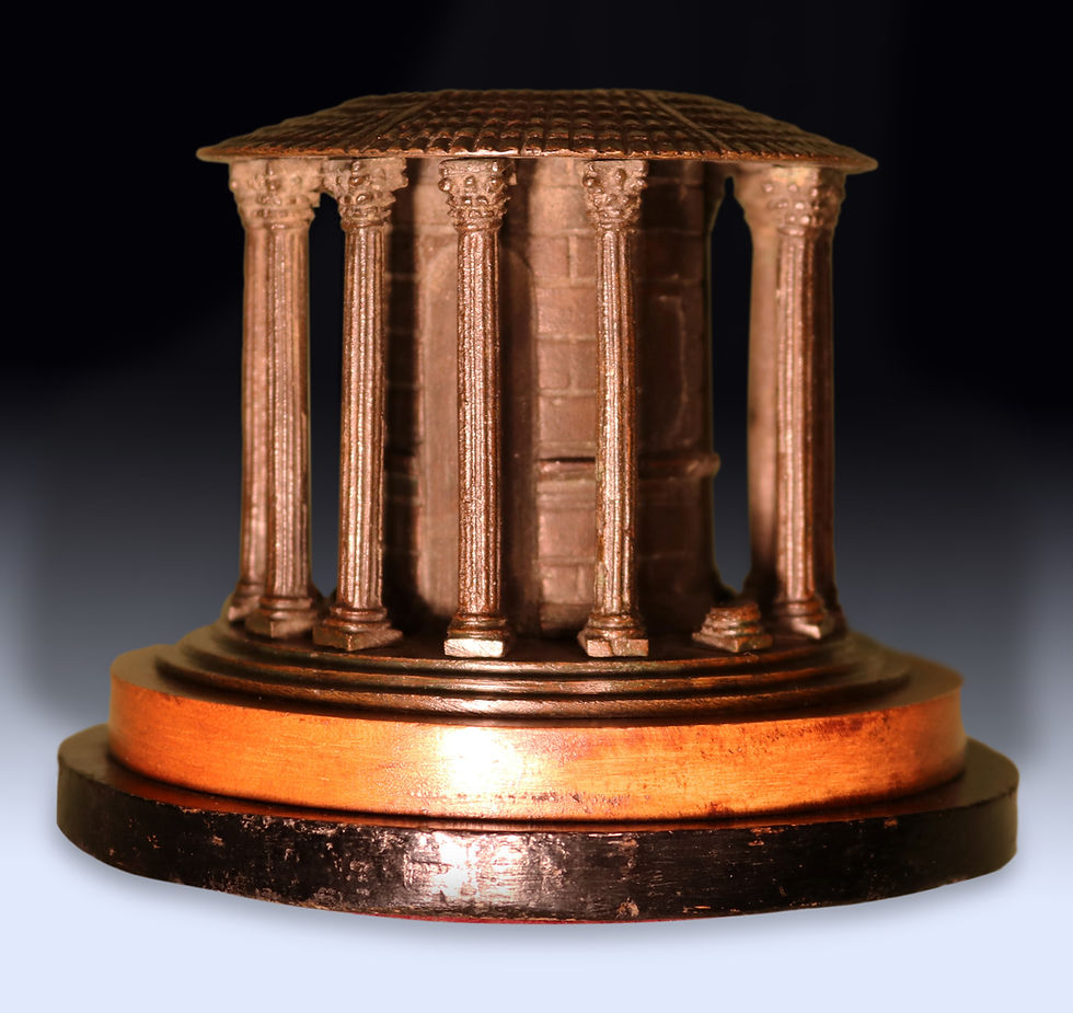 Thumbnail: Antique 19th century bronze model of the Temple of Vesta