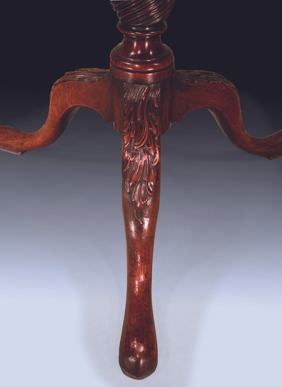 Thumbnail: A George III period carved mahogany tripod table