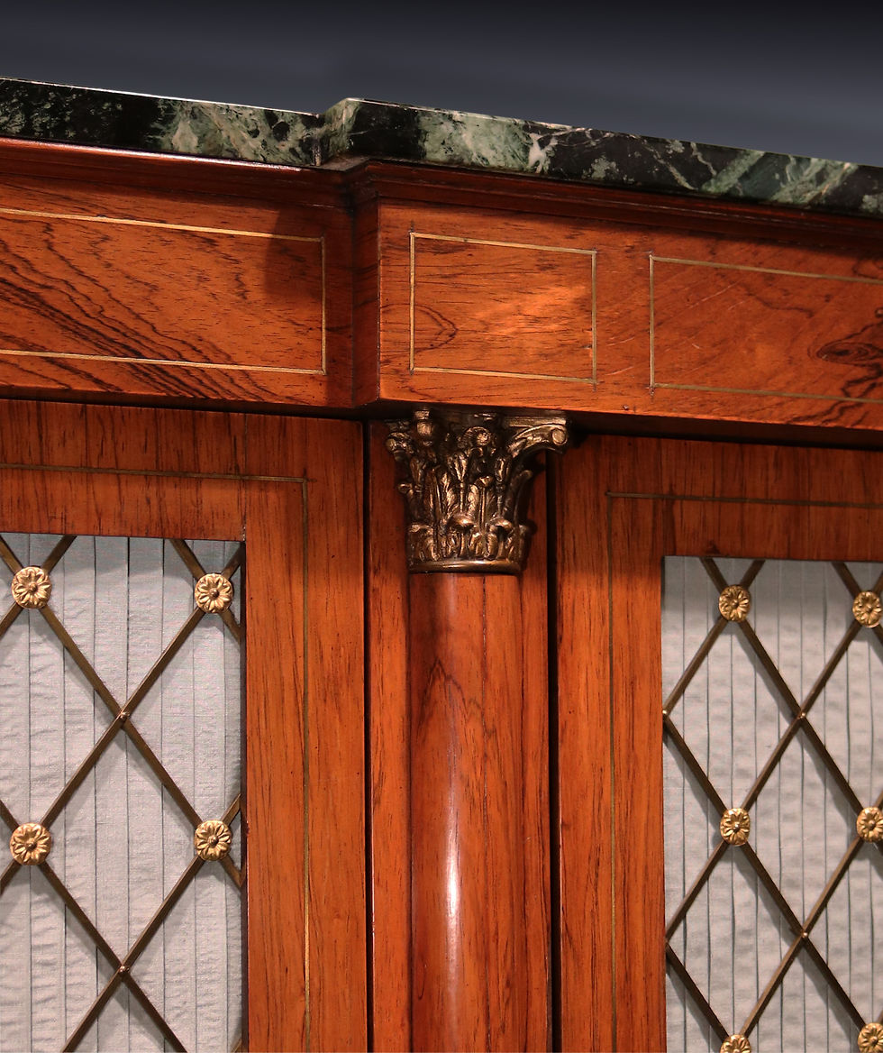 Thumbnail: Antique Regency period rosewood breakfront Chiffonier