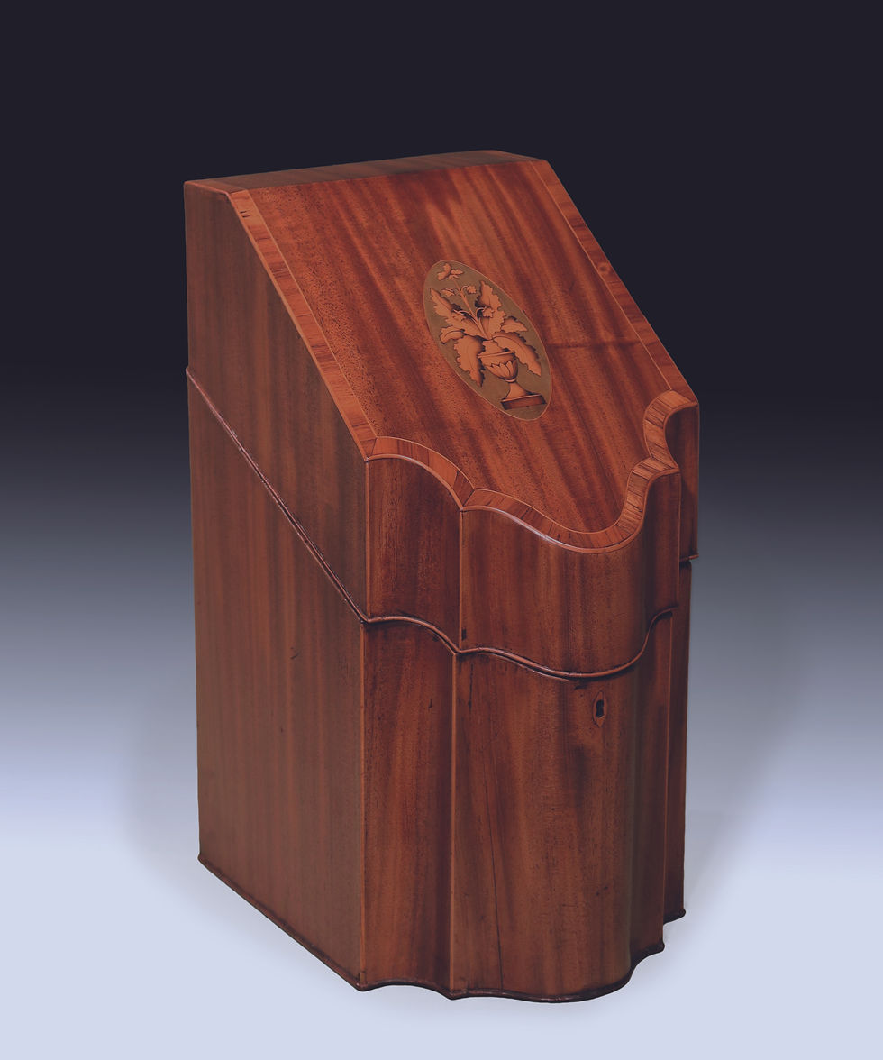 Thumbnail: Pair of sheraton period faded mahogany Cutlery Boxes.