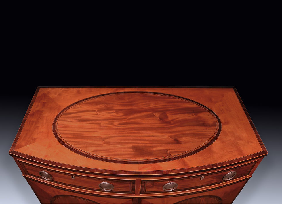 Thumbnail: Sheraton period bow-shaped satinwood Bedroom Cabinet.