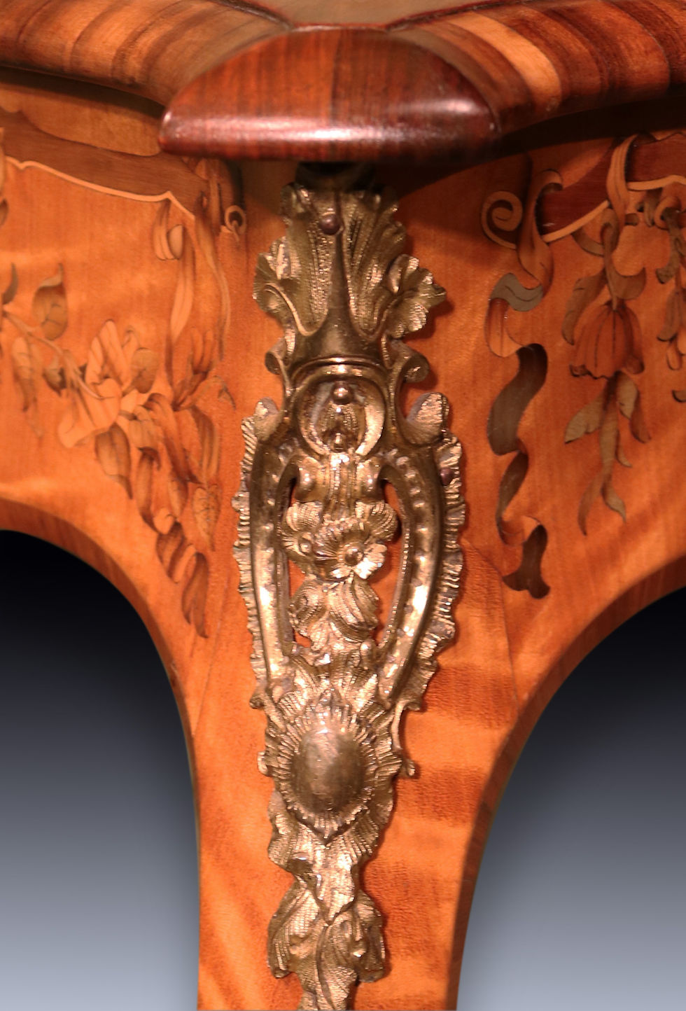 Thumbnail: Antique mid 19th century satinwood, marquetry, and calamander writing table