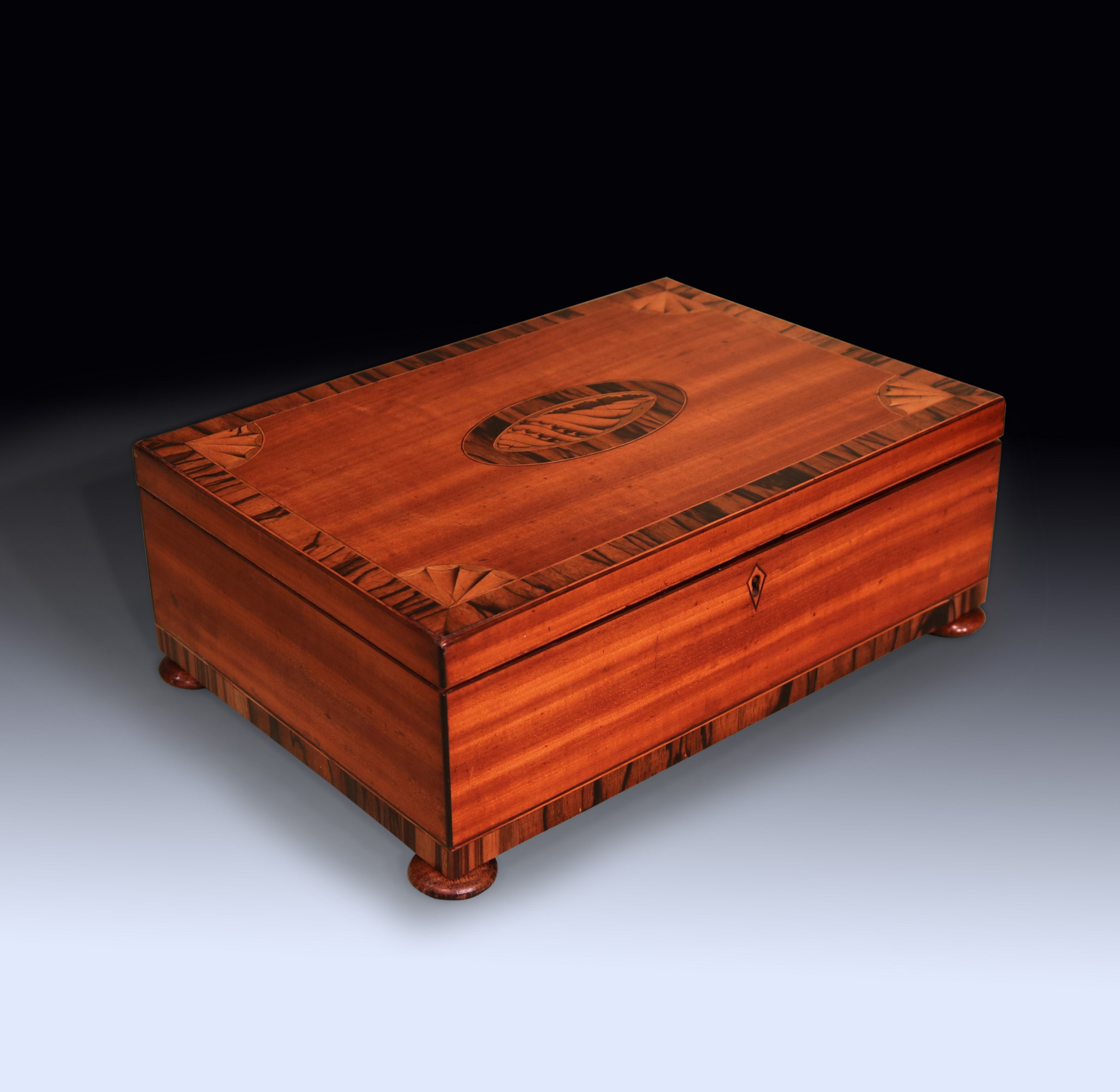 Antique George III period satinwood and calamander box