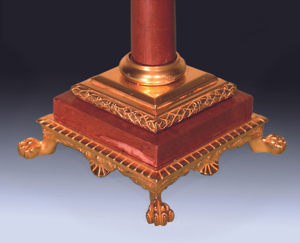 Thumbnail: A pair of late 19th century ormolu and marble candlesticks