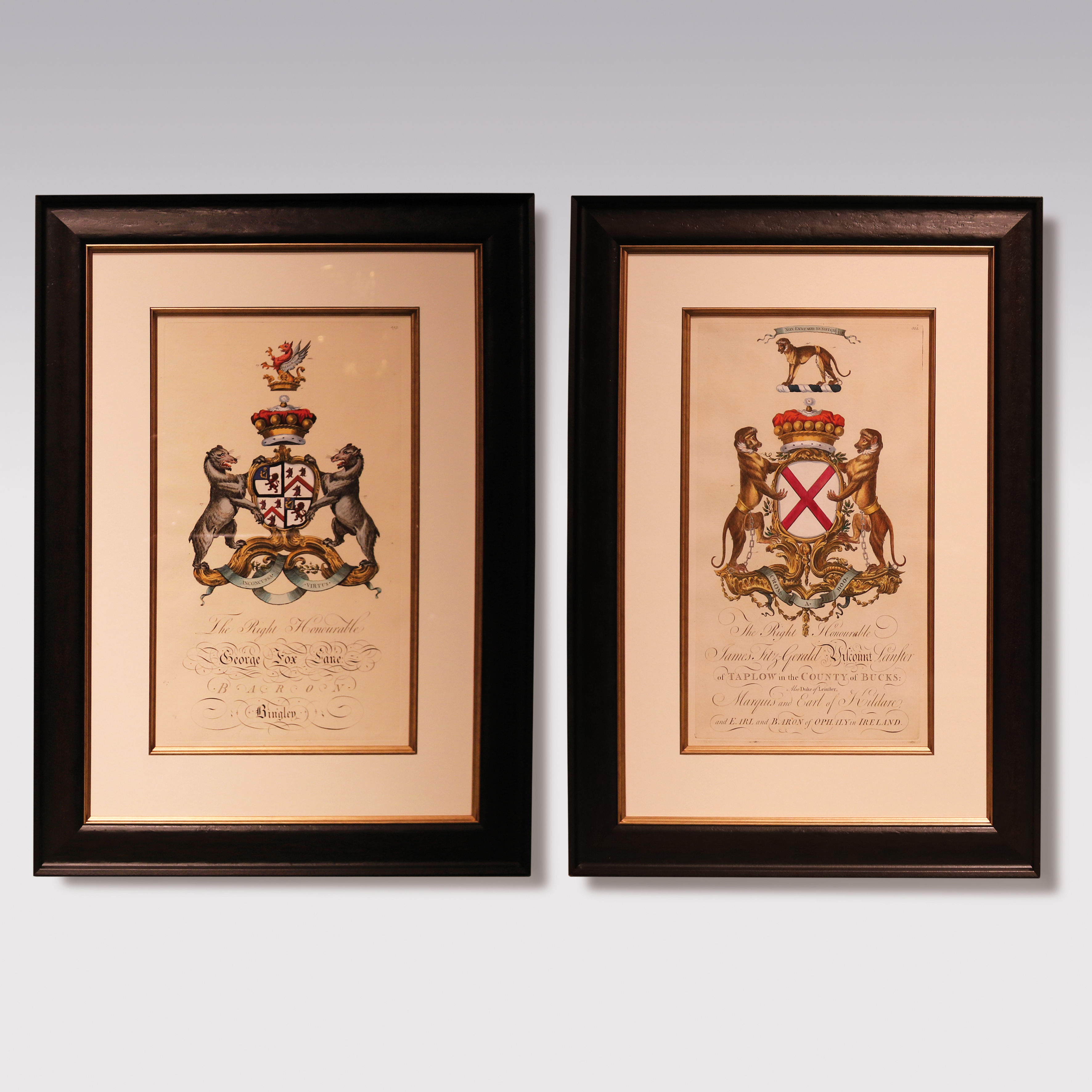 Pair of Heraldic Crest Prints by Sir William Segar