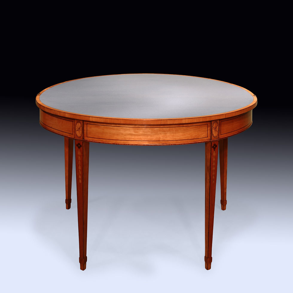 Thumbnail: Antique pair of Sheraton period satinwood card tables