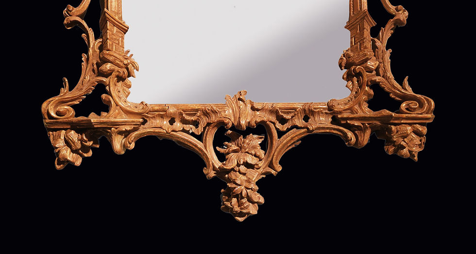 Thumbnail: 18th Century carved giltwood Chinese Chippendale Mirror