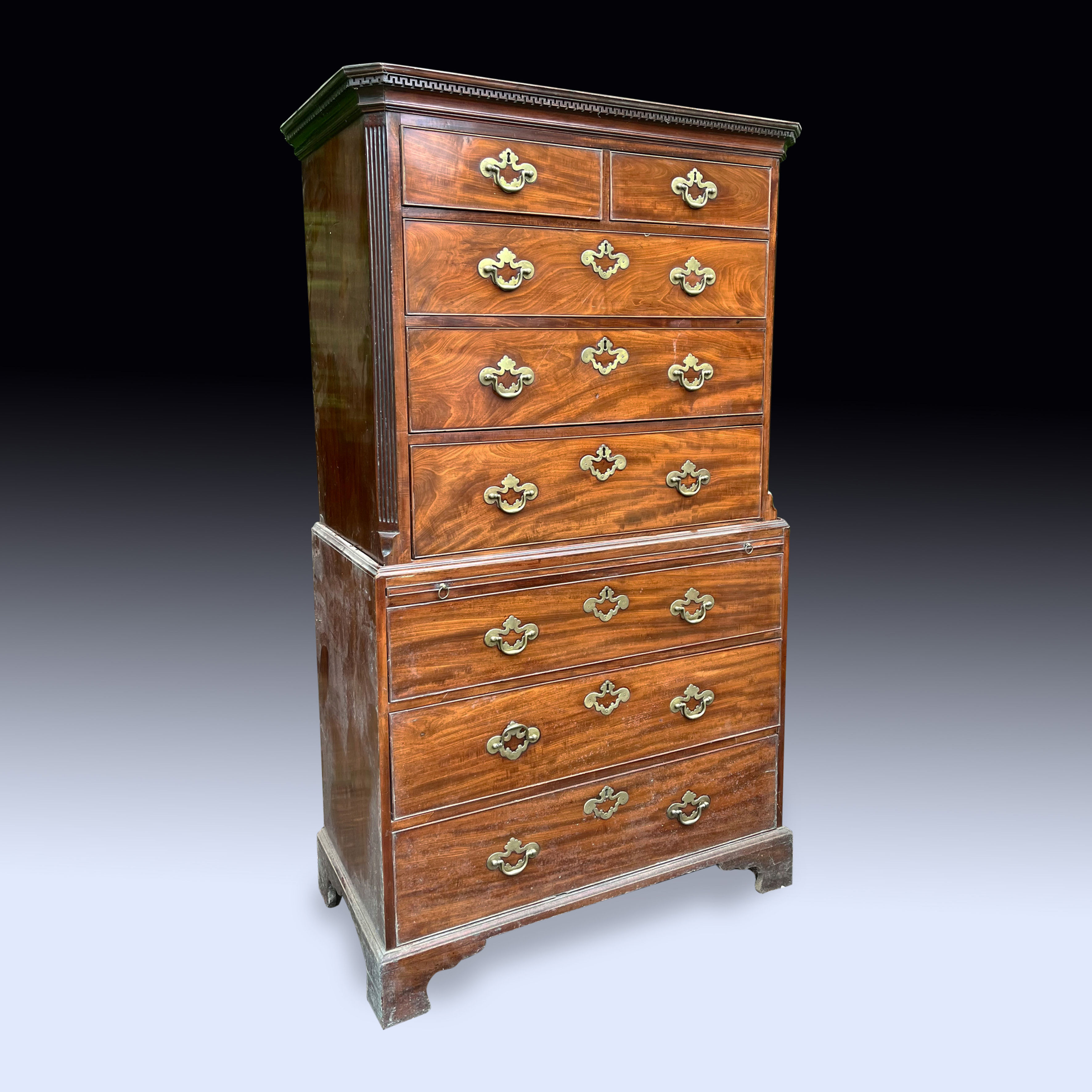 Antique George III period mahogany tallboy