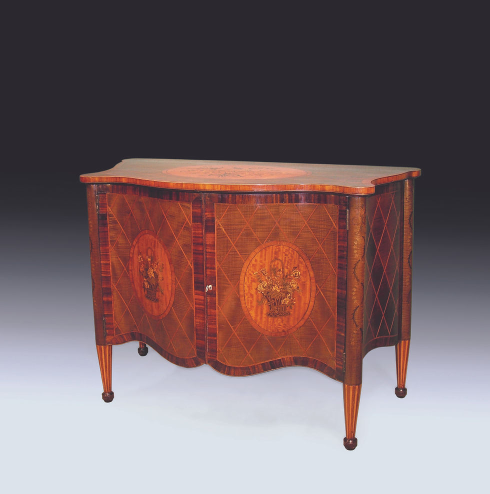 Antique 19th Century Harewood Serpentine Commode