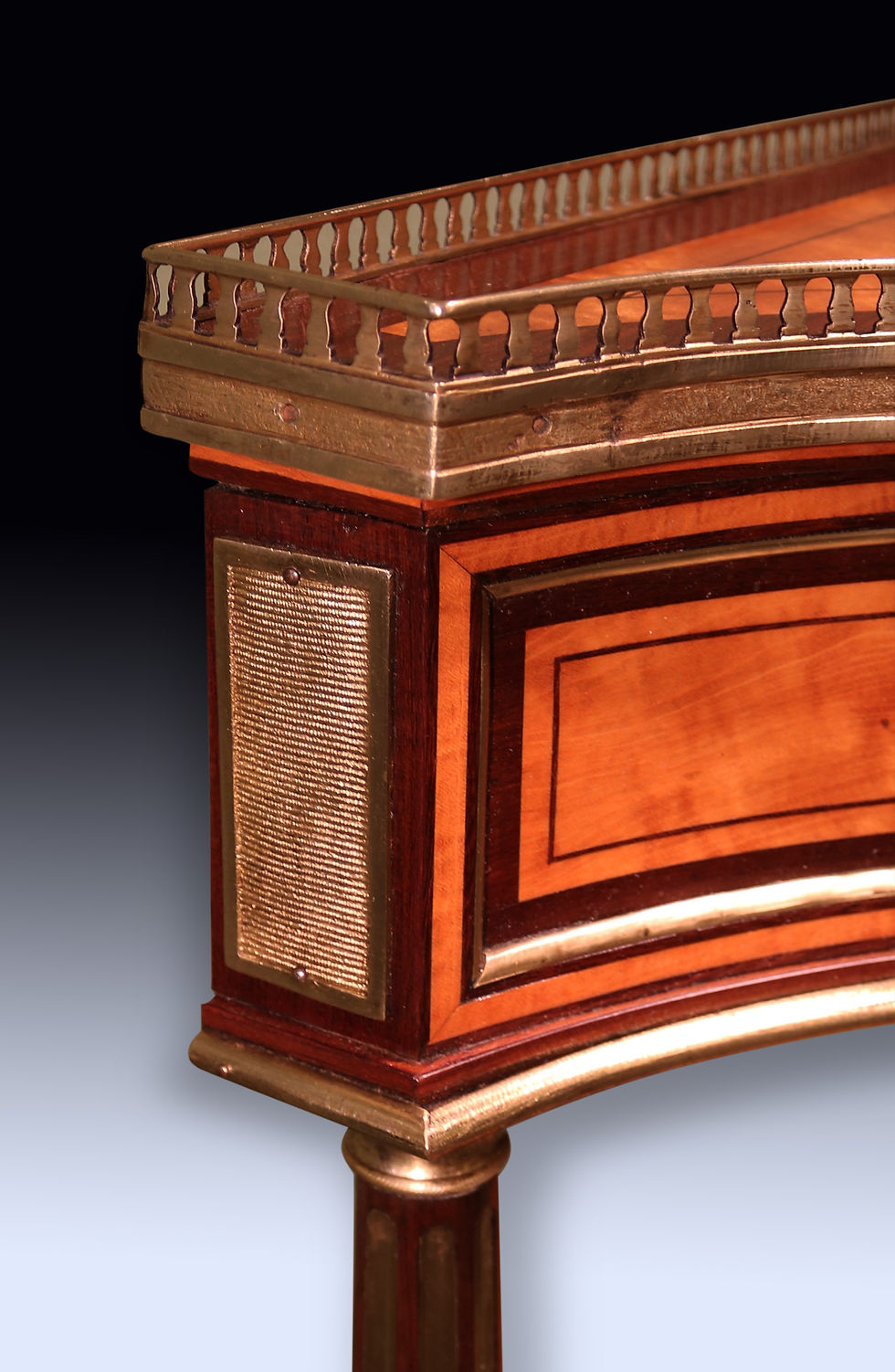 Thumbnail: Pair of Antique Regency period satinwood console tables