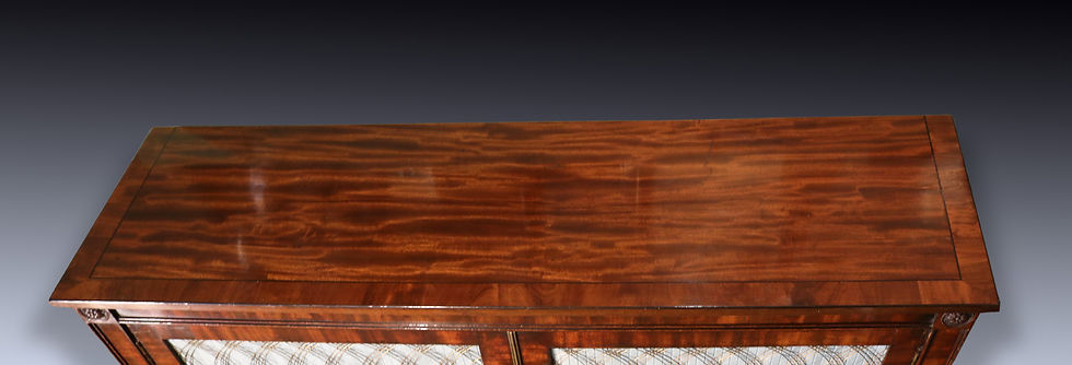 Thumbnail: Regency period mahogany and brass grille 2 door Cabinet