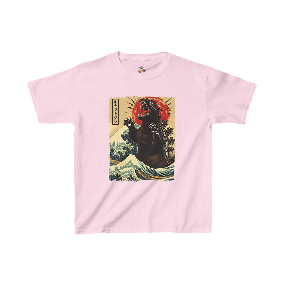Thumbnail: Catzilla Japanese Art 2- Kids Heavy Cotton™ Tee
